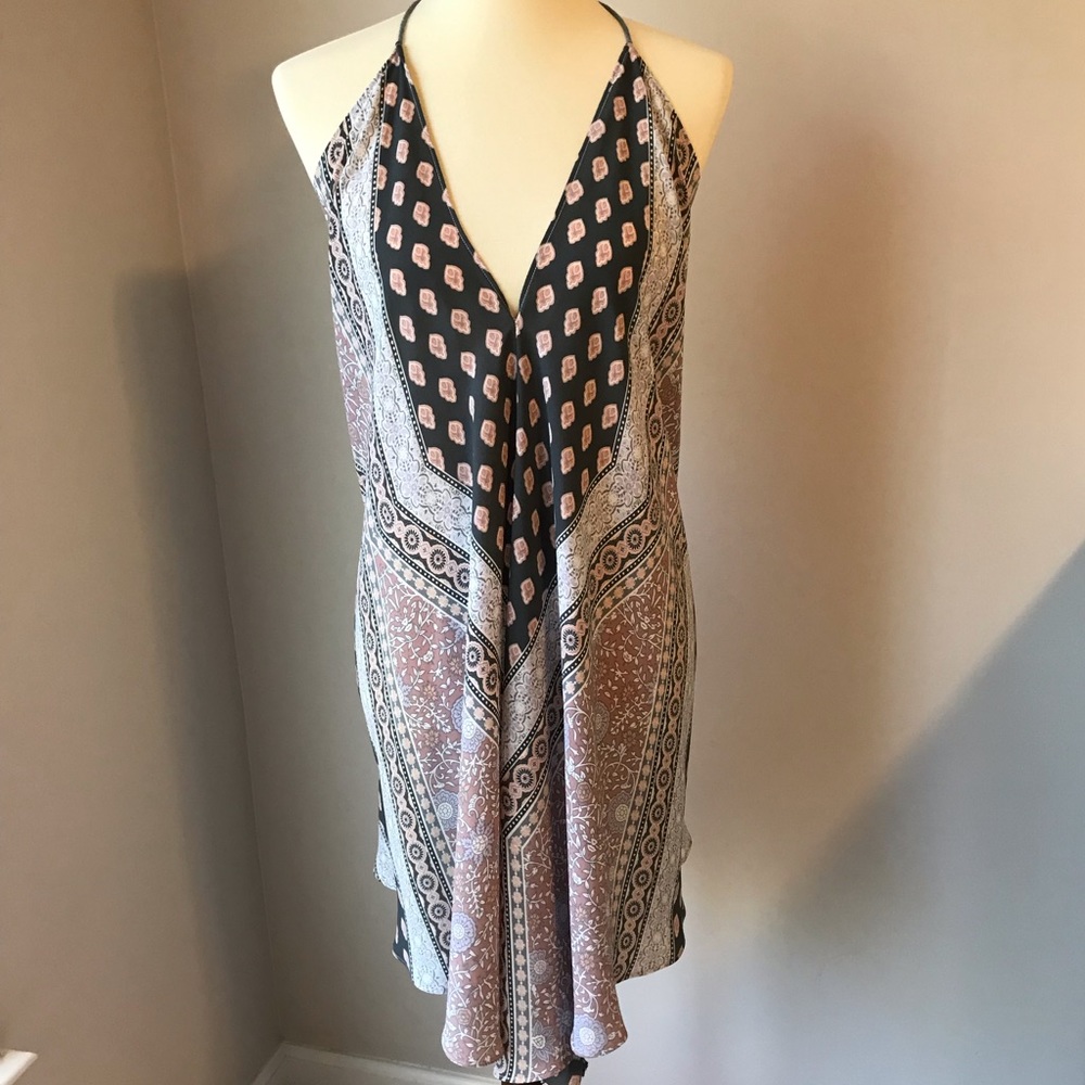 Pink Backless Bandana Dress